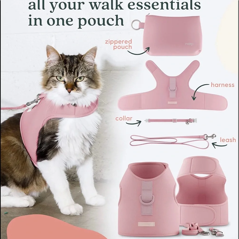 Romp Cat Harness, Collar & Leash Set.